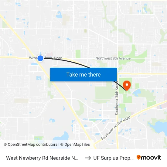 West Newberry Rd Nearside NW 69th Ter to UF Surplus Properties map