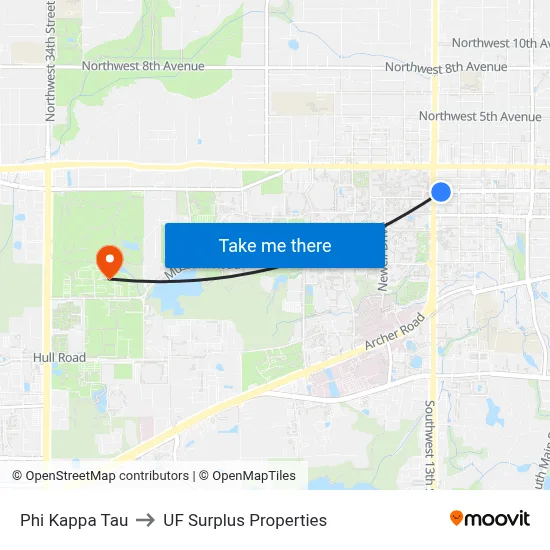 Phi Kappa Tau to UF Surplus Properties map