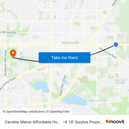 Caroline Manor Affordable Housing to UF Surplus Properties map