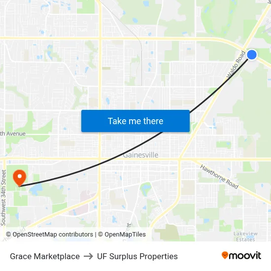 Grace Marketplace to UF Surplus Properties map