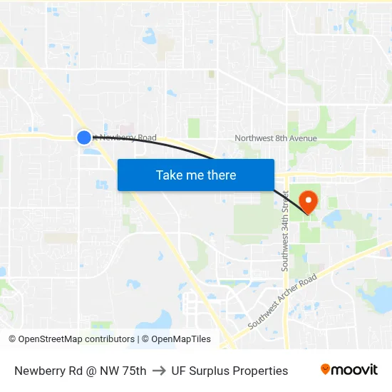 Newberry Rd @ NW 75th to UF Surplus Properties map