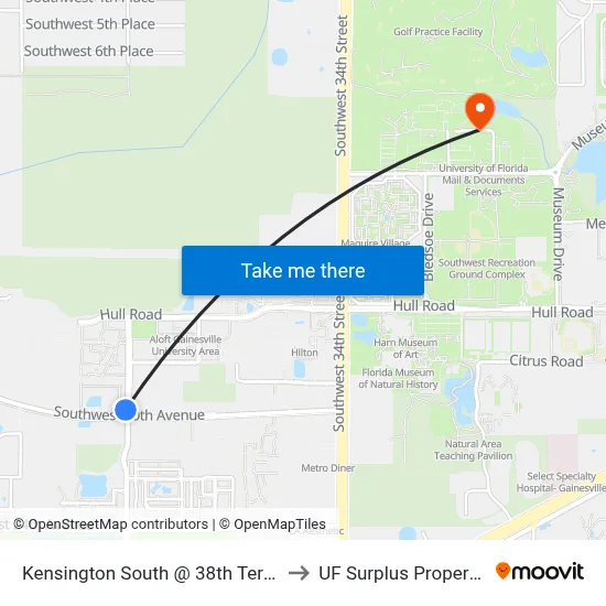 Kensington South @ 38th Terrace to UF Surplus Properties map