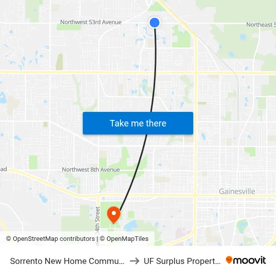 Sorrento New Home Community to UF Surplus Properties map