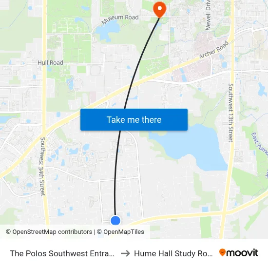 The Polos Southwest Entrance to Hume Hall Study Room map