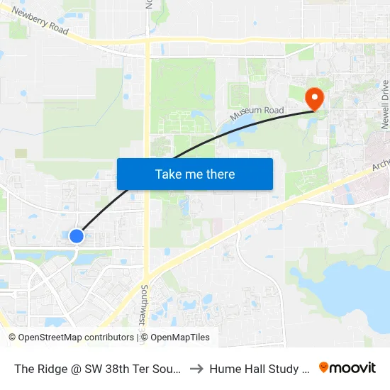The Ridge @ SW 38th Ter Southbound to Hume Hall Study Room map