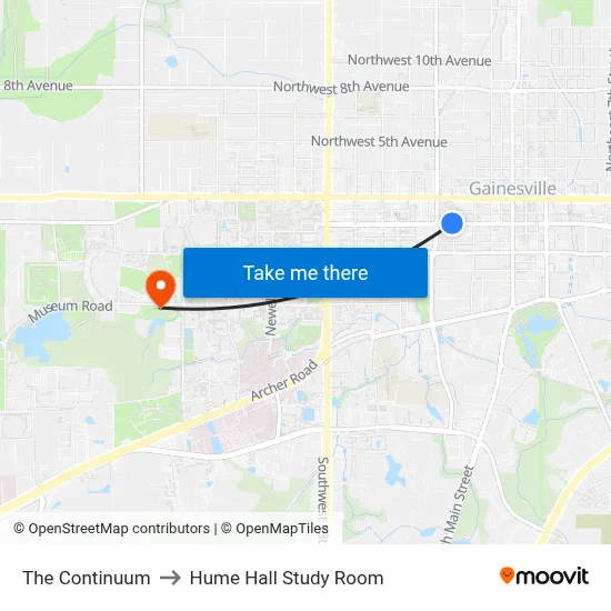 The Continuum to Hume Hall Study Room map