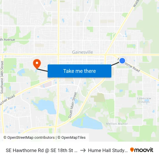 SE Hawthorne Rd @ SE 18th St Eastbound to Hume Hall Study Room map