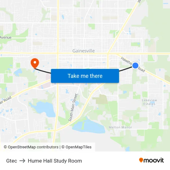 Gtec to Hume Hall Study Room map