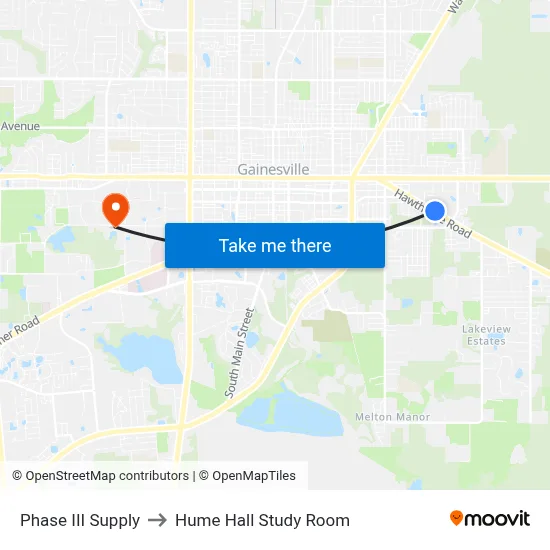 Phase III Supply to Hume Hall Study Room map