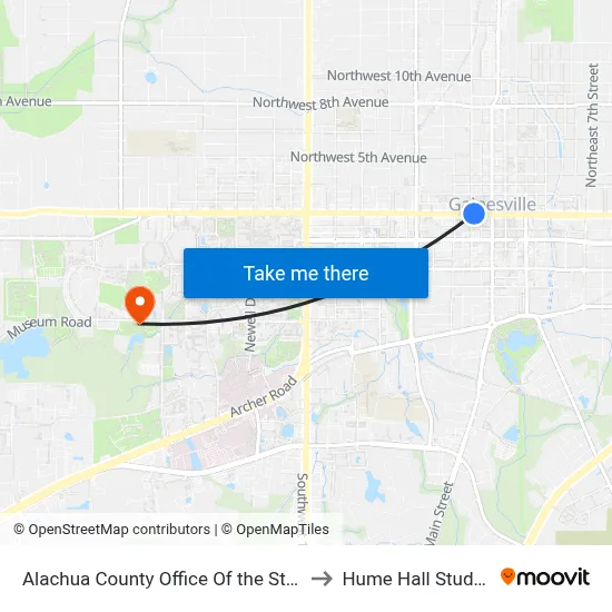 Alachua County Office Of the State Attorney to Hume Hall Study Room map
