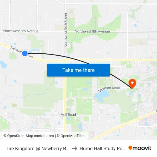 Tire Kingdom @ Newberry Road to Hume Hall Study Room map
