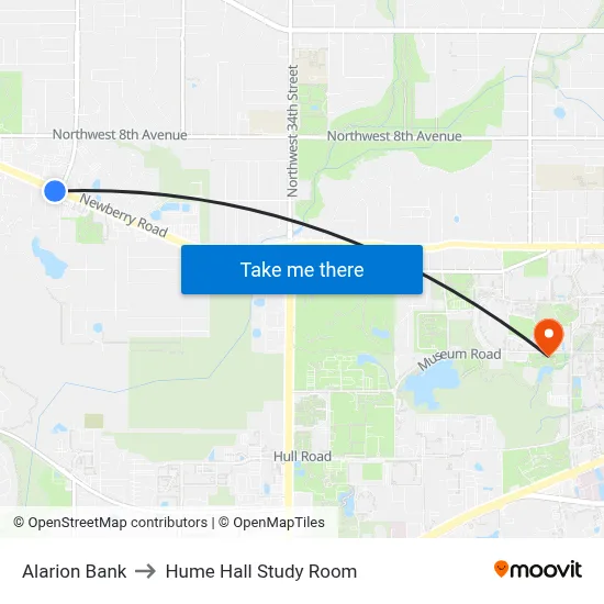 Alarion Bank to Hume Hall Study Room map