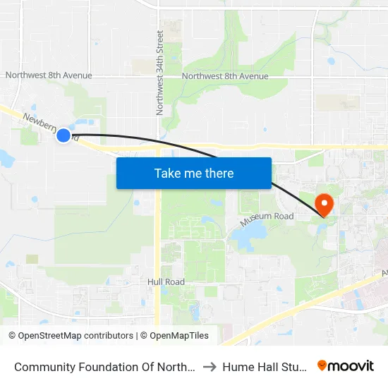 Community Foundation Of North Central Florida to Hume Hall Study Room map