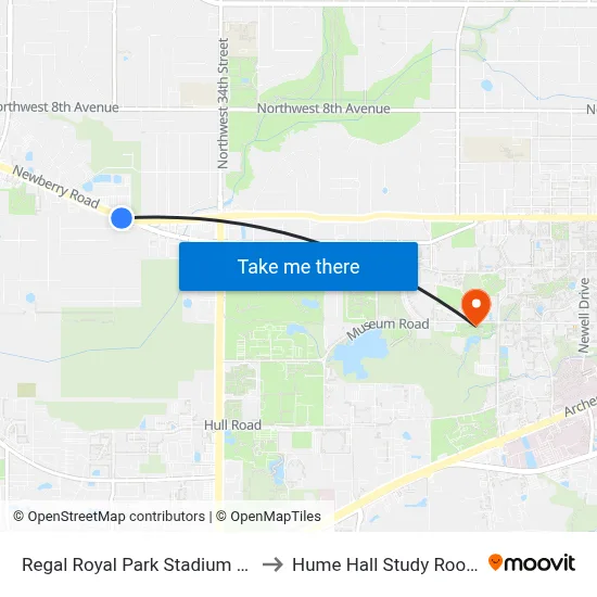 Regal Royal Park Stadium 16 to Hume Hall Study Room map
