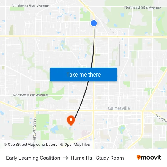 Early Learning Coalition to Hume Hall Study Room map