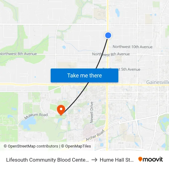 Lifesouth Community Blood Center @ NW 13th Street to Hume Hall Study Room map