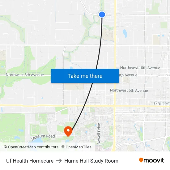 Uf Health Homecare to Hume Hall Study Room map