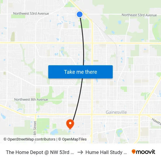The Home Depot @ NW 53rd Avenue to Hume Hall Study Room map