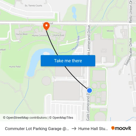 Commuter Lot Parking Garage @ Gale Lemerand to Hume Hall Study Room map