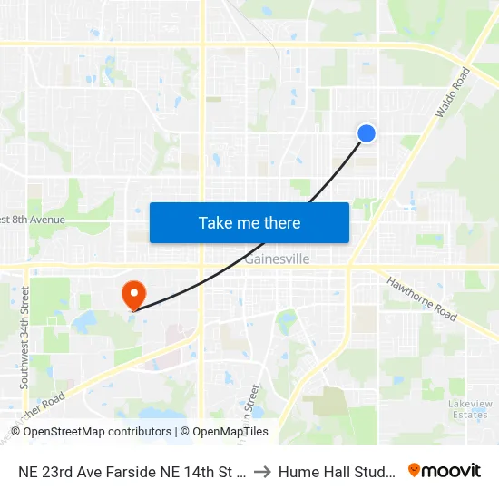 NE 23rd Ave Farside NE 14th St Westbound to Hume Hall Study Room map