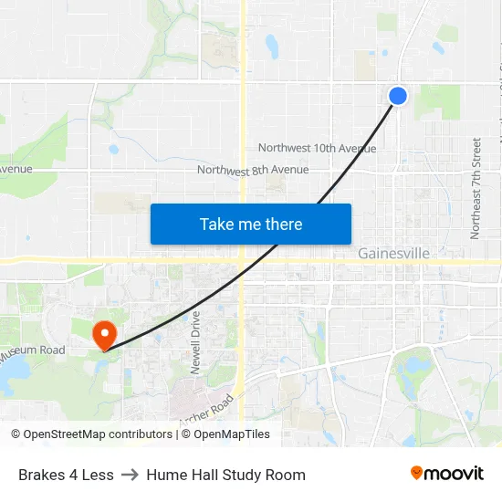 Brakes 4 Less to Hume Hall Study Room map