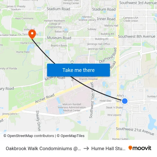 Oakbrook Walk Condominiums @ SW 16th Avenue to Hume Hall Study Room map