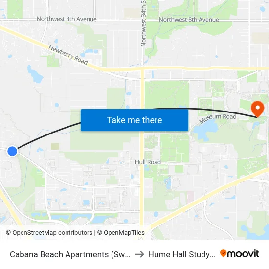 Cabana Beach Apartments (Sw 20th Ave) to Hume Hall Study Room map