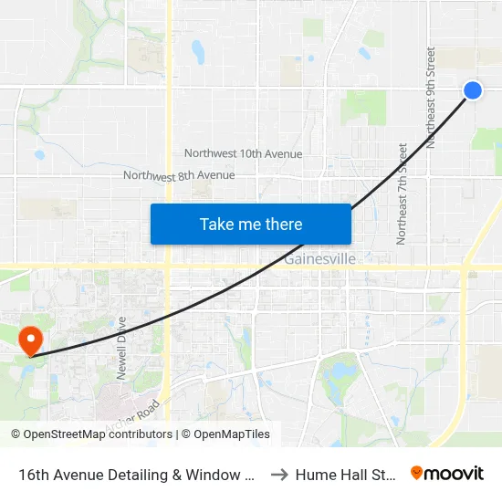 16th Avenue Detailing & Window Tinting (Eastbound) to Hume Hall Study Room map