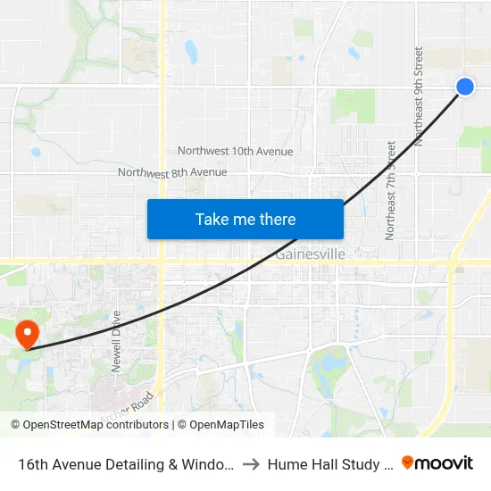 16th Avenue Detailing & Window Tinting to Hume Hall Study Room map