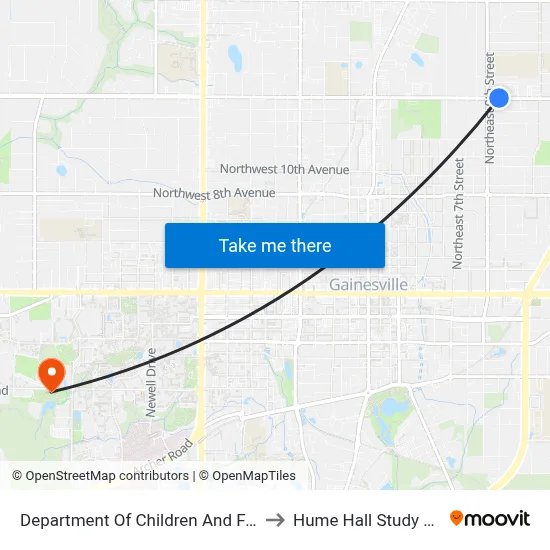 Department Of Children And Families to Hume Hall Study Room map