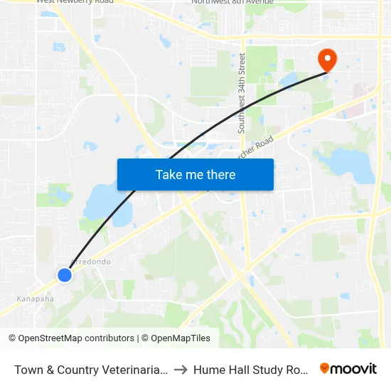 Town & Country Veterinarians to Hume Hall Study Room map