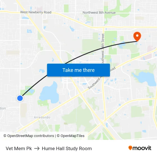 Vet Mem Pk to Hume Hall Study Room map