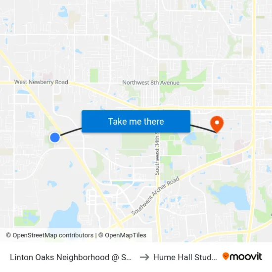 Linton Oaks Neighborhood @ SW 61st Street to Hume Hall Study Room map