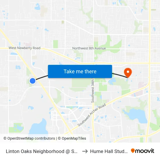 Linton Oaks Neighborhood @ SW 61st Street to Hume Hall Study Room map