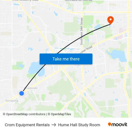 Crom Equipment Rentals to Hume Hall Study Room map