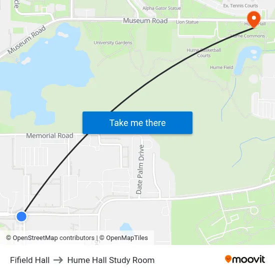 Fifield Hall to Hume Hall Study Room map