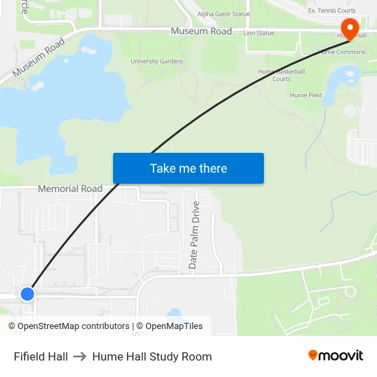 Fifield Hall to Hume Hall Study Room map