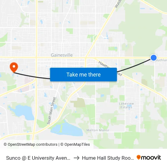 Sunco @ E University Avenue to Hume Hall Study Room map