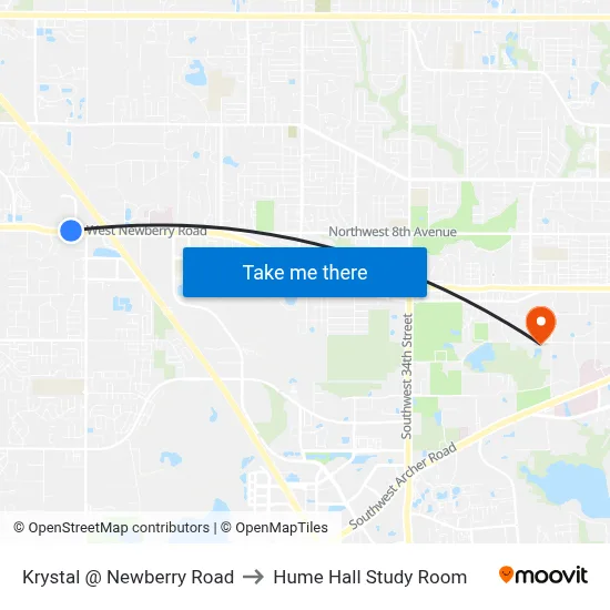 Krystal @ Newberry Road to Hume Hall Study Room map