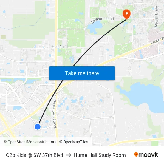 O2b Kids @ SW 37th Blvd to Hume Hall Study Room map