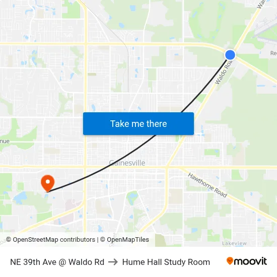 NE 39th Ave @ Waldo Rd to Hume Hall Study Room map