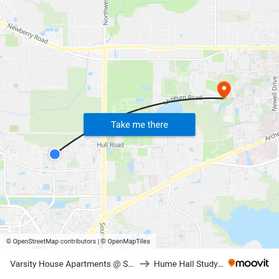Varsity House Apartments @ SW 38th Ter to Hume Hall Study Room map