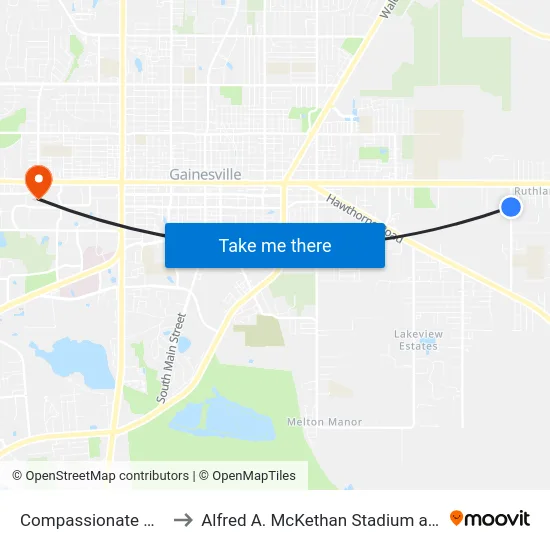 Compassionate Outreach to Alfred A. McKethan Stadium at Perry Field map