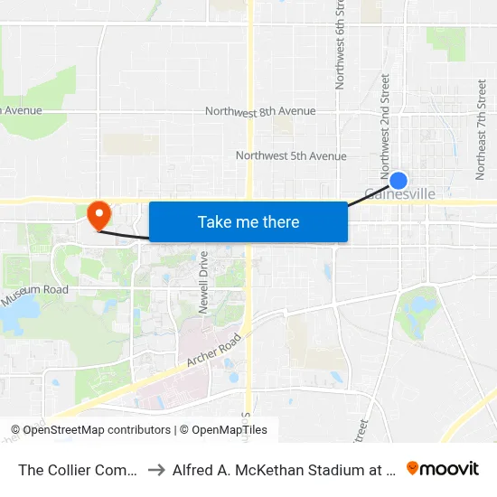 The Collier Companies to Alfred A. McKethan Stadium at Perry Field map