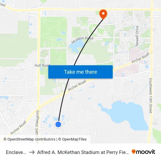 Enclave 4 to Alfred A. McKethan Stadium at Perry Field map
