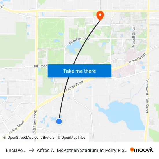 Enclave 3 to Alfred A. McKethan Stadium at Perry Field map