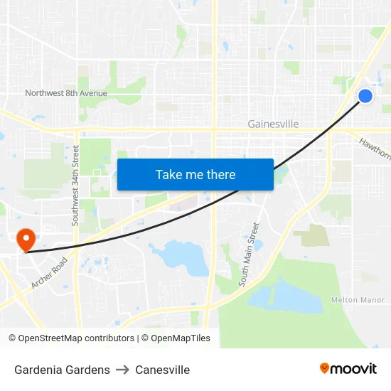 Gardenia Gardens to Canesville map