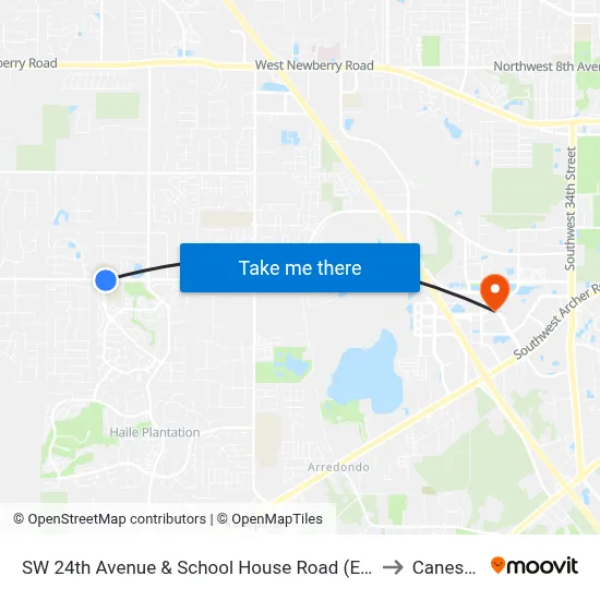 SW 24th Avenue & School House Road (Eastbound) to Canesville map