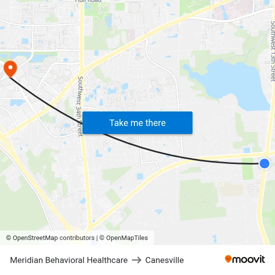 Meridian Behavioral Healthcare to Canesville map