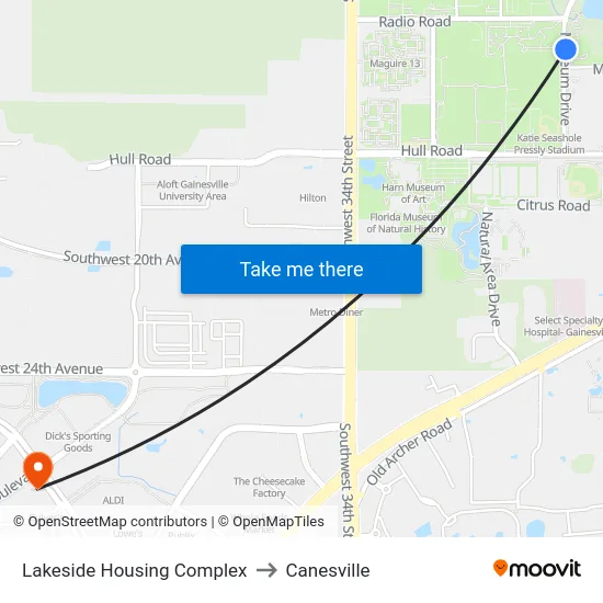 Lakeside Housing Complex to Canesville map
